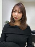 レイヤーカット　ココアベージュ　艶髪　髪質改善　ミディアム