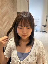 アース 会津若松店(HAIR&MAKE EARTH)&nbsp;丸みナチュラルボブ × ダークブラウン
