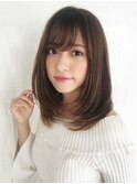 Chika ナチュラルレイヤーセミロングヘア×ショコラベージュ