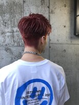 ピープスアンドスー 表参道 渋谷(Peeps&Suu.)&nbsp;メンズ　刈り上げ　赤髪　カラー　モヒカン　アップバング