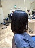ツヤンボブ×極コスメストレート×髪質改善×前上がりボブ