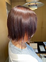 オーガニック ライフ 若葉 鶴ヶ島(organic+life) 大人かわいいストレート切りっぱなしインナーカラー耳掛け小顔