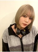 山本開生【くすみブロンドハイトーンミディアムボブ】