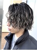 横浜ツイストスパイラルパーマメンズマッシュシャドウパーマ30代