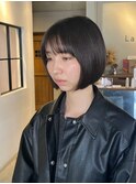  大人ショートボブ丸みショートカットマッシュショート前髪あり