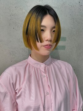 キャロルガーデンズ ボコカ 表参道(Carroll Gardens bococa) 【kacho】イエローカラー　ローライト　ボブ