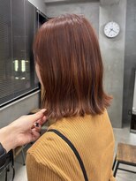 テトヘアー(teto hair)&nbsp;オレンジブラウン、暖色、ブリーチなし、くびれボブ