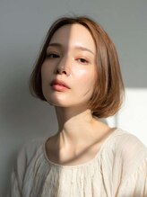 トクテ 高円寺(tokute) くびレイヤーエモージュ前髪モテベージュレイヤーミディ/高円寺