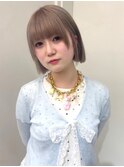 【uki】ブリーチ 顔周りカット 切りっぱなしボブ フルバング