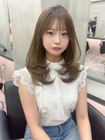 ザ パス 大名店(the path)&nbsp;ミディアムレイヤー/前髪カット/ベージュ