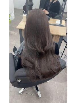 大人透明感グレージュ/色落ちも綺麗/大人カラー