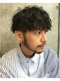 ツイストスパイラルパーマメンズパーマ波巻きスパイラルパーマ