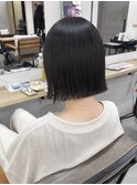 切りっぱなしボブ顎下1cm