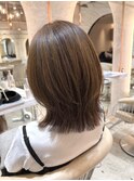 ◯20代30代40代ハッシュカットくびれボブミルクティーベージュl