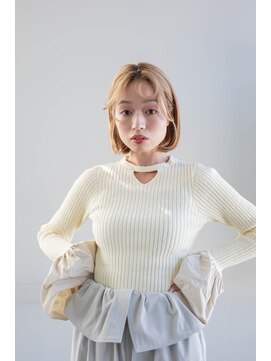 ヘアー アイス 御器所本店(HAIR ICI) くびレイヤーエモージュ小顔カットシースルーバング大人ガーリー