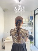 あみおろし/ヘアアレンジ/ヘアセット/金箔/お呼ばれヘアセット