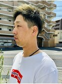 スパイキーショート__メンズ__ツーブロック__ミントアッシュ色