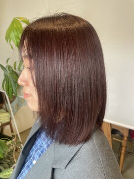 ランプシーヘアー(Lampsi hair) うる艶暖色ボブ