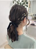 ゆるポニー★ローポニー★結婚式ヘア