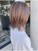 切りっぱなし外ハネbob /ベージュカラー