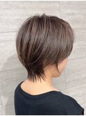 ショート×グレージュ