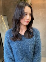 テトヘアー(teto hair) 艶カラー アッシュブラウン 艶カラー 前髪長め センター分け