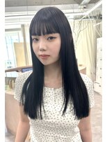 アルテヘアー(arte HAIR) 【arte HAIR】黒髪ストレート/フルバング/顔まわりレイヤー