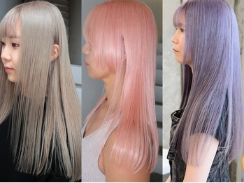 プネル 渋谷(PUNEL)の写真/ハイトーンカラーでも、傷ませないブリーチカラー剤で、ケアしながらサラサラで綺麗な理想の髪色に◎