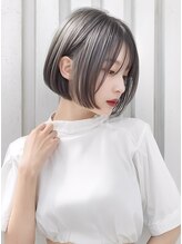 ケイバイミシェリー(kei by misherry) トレンド切りっぱなしボブ透明感ナチュラルシルバーベージュ