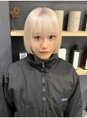 村上慶登/ボブレイヤー顔周りブリーチホワイトベージュ下北沢