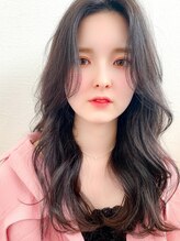 クロン 美容室(clon)&nbsp;くせ毛風ロング/シアーグレージュ/フェイスレイヤーで小顔魅せ◎