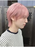 【GEEKS渋谷】シースルーマッシュ/クリアピンク/メンズブリーチ