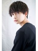 ツーブロック刈り上げなし"無造作シャープショート"