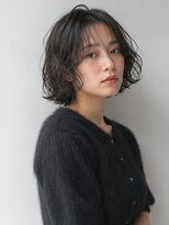きいろのゾウ 黒髪ボブ/ニュアンスパーマ/地毛風カラー
