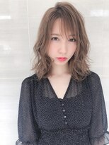 オーロ 緑地公園店(ORO)&nbsp;ブリーチ無しのくびれミディー透明感グレージュカラー！