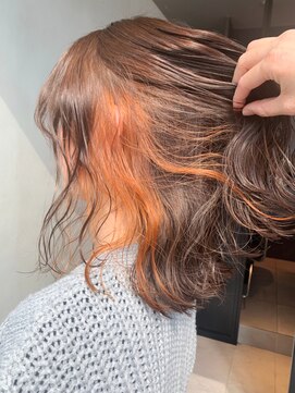 アルバム 銀座(ALBUM GINZA) オレンジインナー_ウェーブパーマフォギーベージュ_ba296172