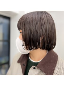 コットン(cotton) 透け感ぱつっとミニボブ【スタイリスト白子】