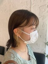 エム(EM) 柔らかブラウン×ベージュイヤリング