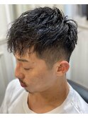2ブロックマッシュツイストスパイラルパーマ