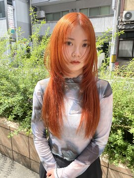 リト(riTo) 10代20代/オレンジブラウンカラー　レイヤーカット/ロング