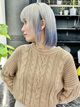 チュダック(ChuDuck) 韓国風《シルバーブルー》ハイトーン/ケアブリーチ/ダブルカラー