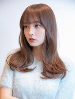 大人可愛い/韓国風/ロングレイヤー/ツヤ感/顔まわり