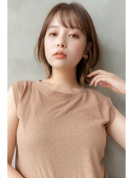 ケアリー 調布(Carelly) 大人かわいい前髪セシルカットココアブラウンフリンジウェーブ