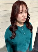 髪質補修カラー/艶カラー/マロンピンク/韓国巻き