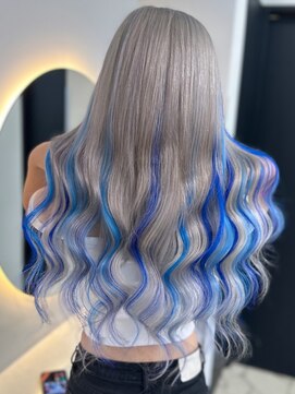 ラピス 福岡天神店(Lapis) ホワイトアッシュシルバーミルクティー×ブルートメッシュ