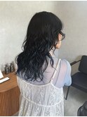 【 Blowfy 】裾カラー ネイビー 黒髪