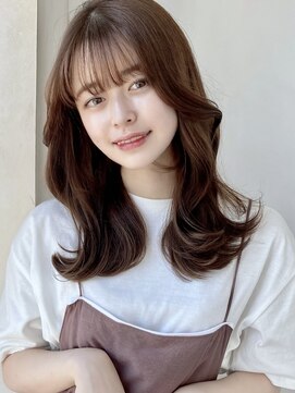 エインアンリー 明治神宮前(AIN.ANLY.) ブルーカラー透明感カラー姫カットレイヤーロングパーマ