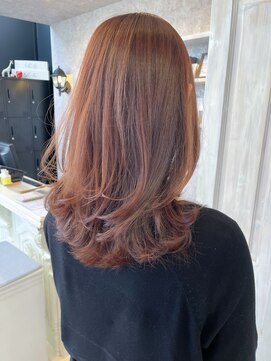 キャアリー(Caary) 福山人気20代30代40代オレンジカラー高発色くびれセミロング艶髪