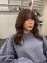アオ(AO。)&nbsp;顔周りレイヤーくびれ韓国ミディアム/ヨシンモリ/シースルー