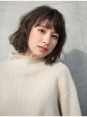 ワンレン 斜めバング 小顔 【ナチュラルボブ/エアリーショート】